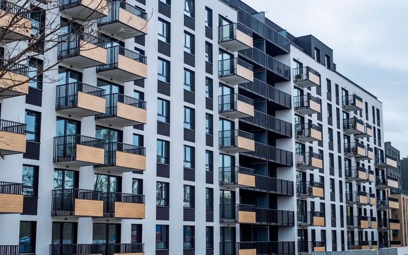 Vista exterior de un proyecto habitacional para subsidio DS1 Tramo 3